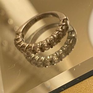 White sapphire ring set in sterling silver